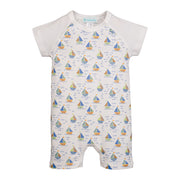 Short Sleeve Sailor Romper - Sailing Sketchy Waters