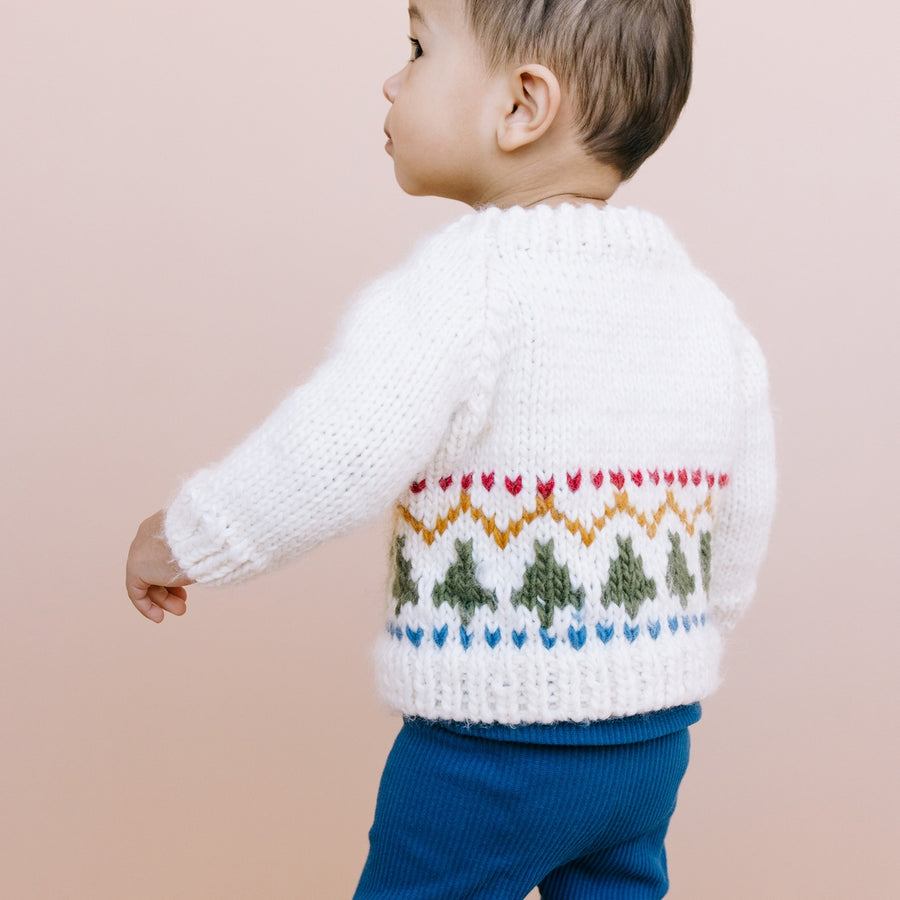 Fair Isle Knit Cardigan - Tree