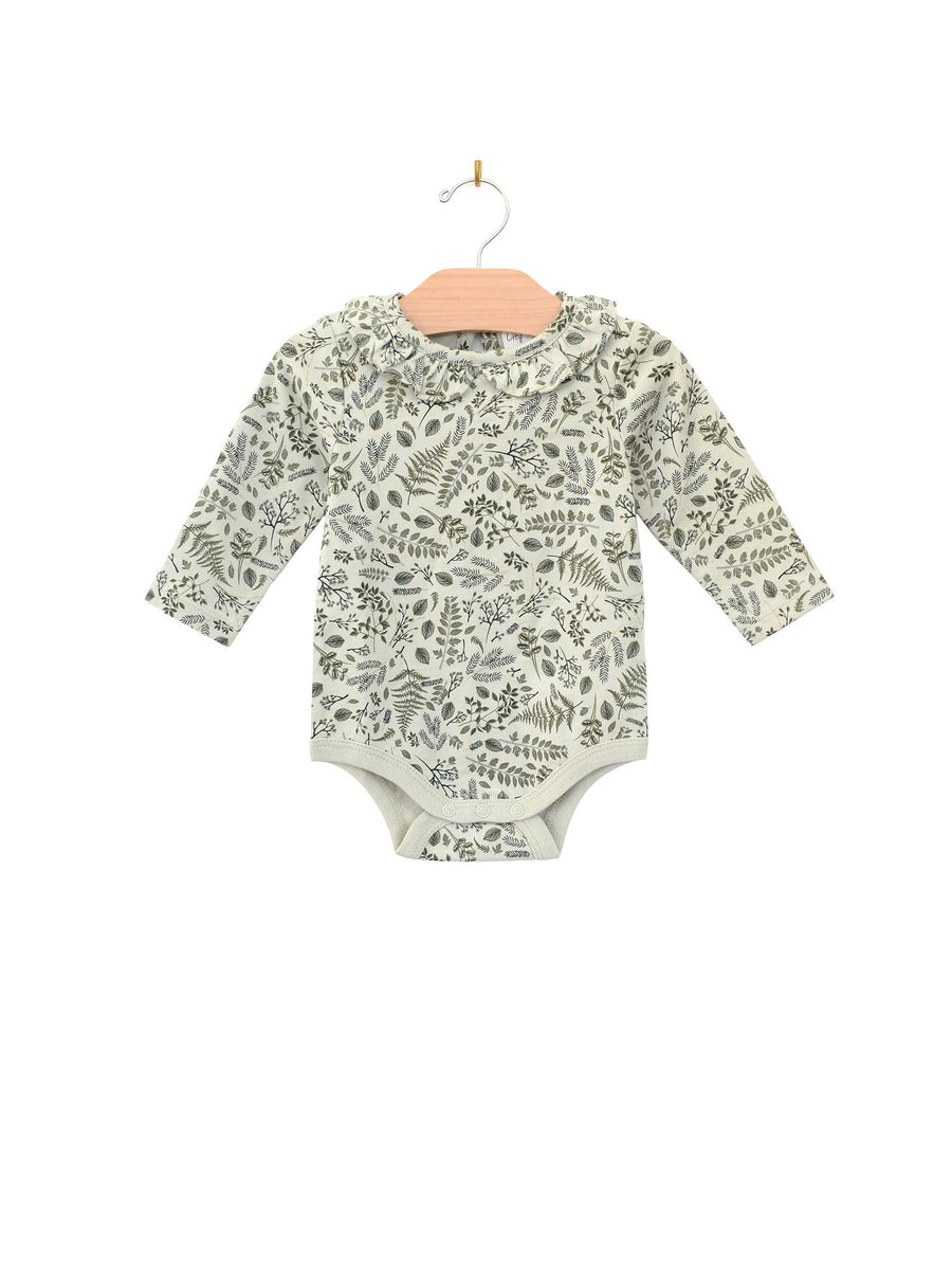 Shirred Neck Bodysuit - Loden Sprigs