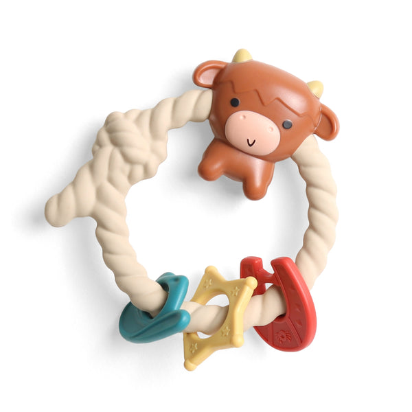 Ritzy Silicone Teether Rattle - Highland Cow