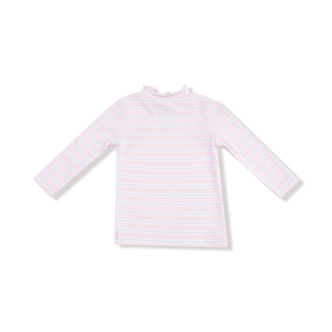 Multi Stripe Long Sleeve Mock Turtle Neck -Pink