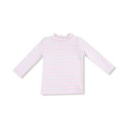 Multi Stripe Long Sleeve Mock Turtle Neck -Pink