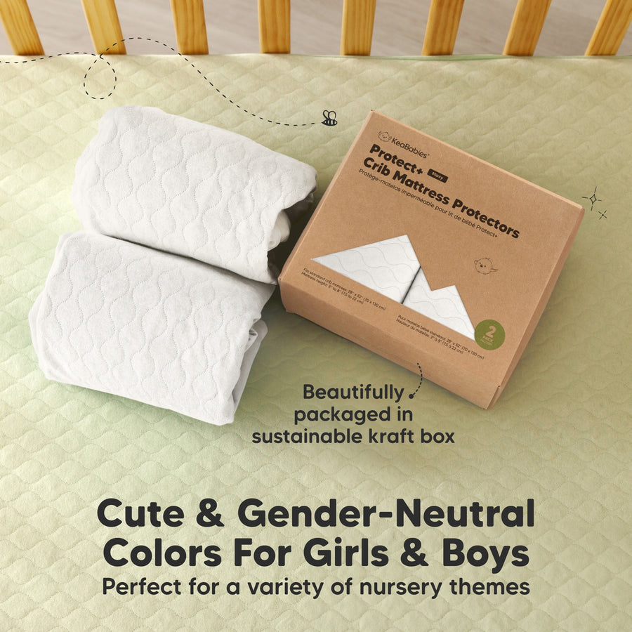 Two Pack Mavy Protect+ Waterproof Crib Mattress Protector