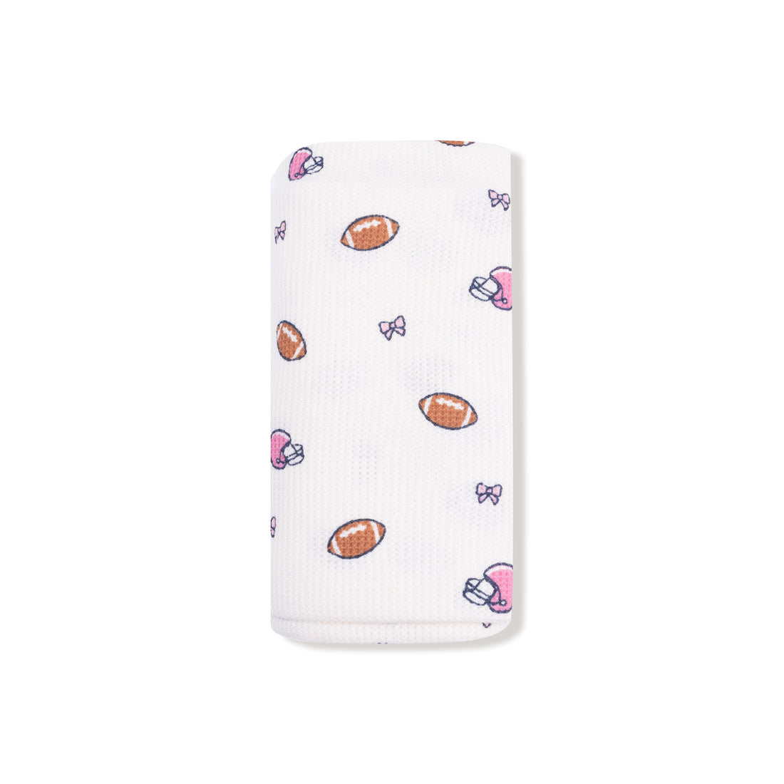 Bamboo Swaddle Blanket - Footballs & Bows