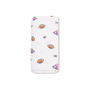 Bamboo Swaddle Blanket - Footballs & Bows