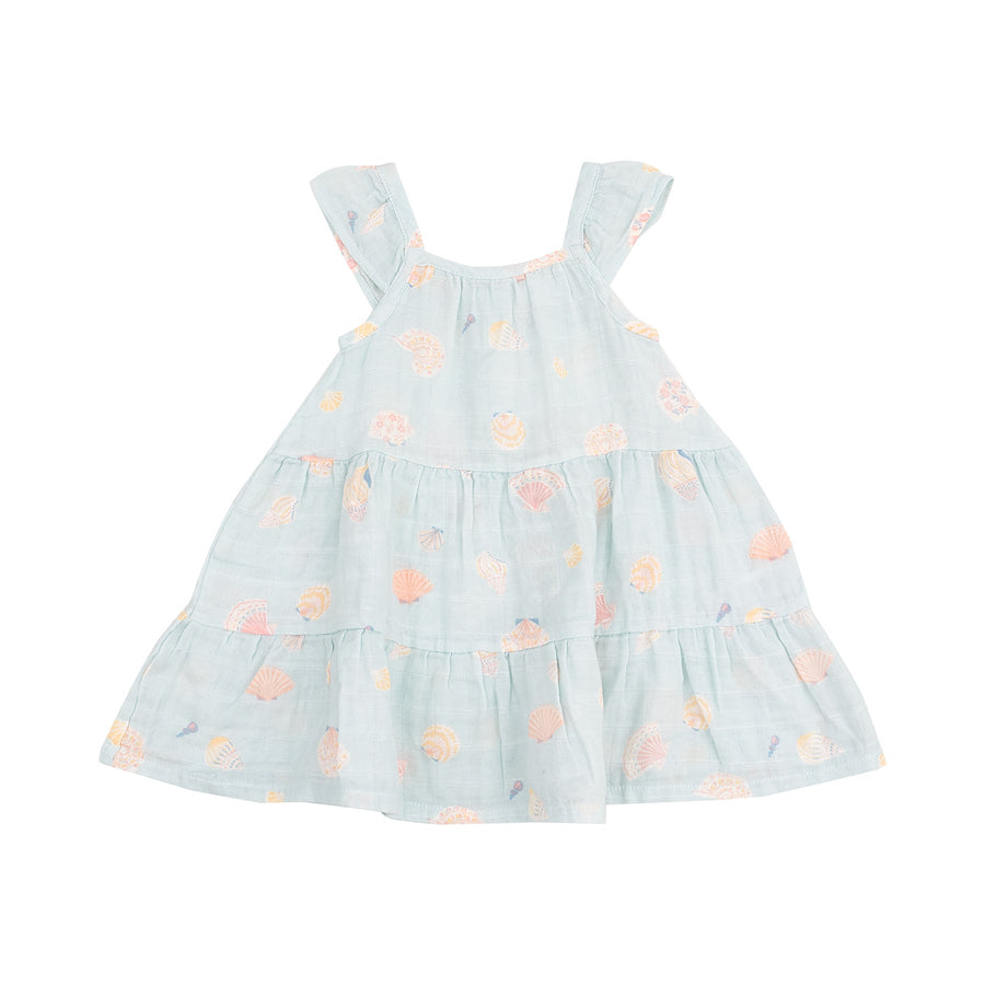 Twirly Sundress and Diaper Cover - Pretty Seashells