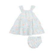 Twirly Sundress and Diaper Cover - Pretty Seashells
