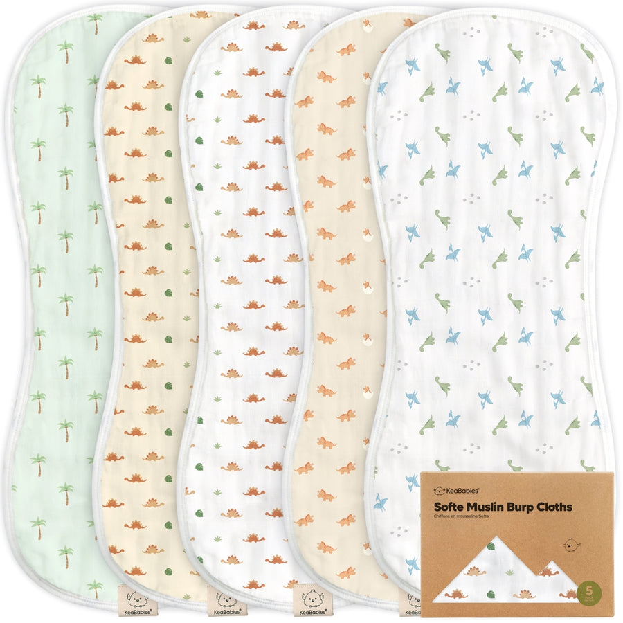 Organic Urban Burp Cloths - Roarsome - Set of 5