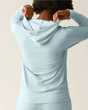 Brushed Bamboo Maternity & Nursing Hoodie - Powder Blue
