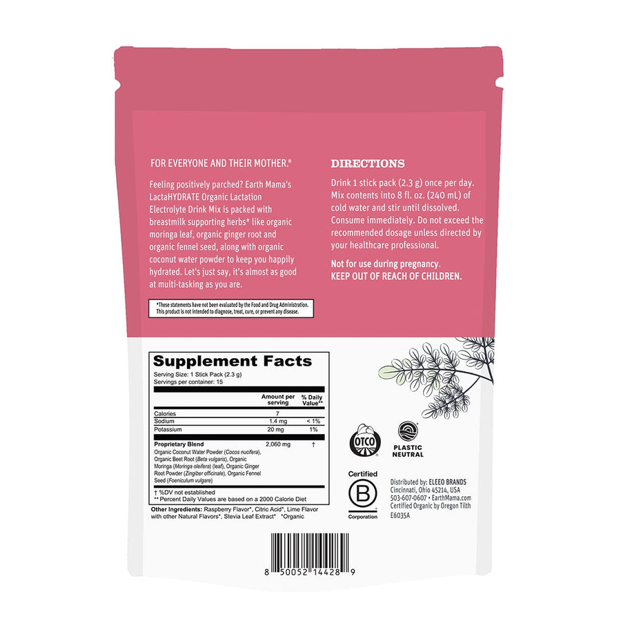 Lactahydrate Organic Lactation Electrolyte Drink Mix