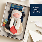 Itzy Lovey Cow Plush with Silicone Teether Toy