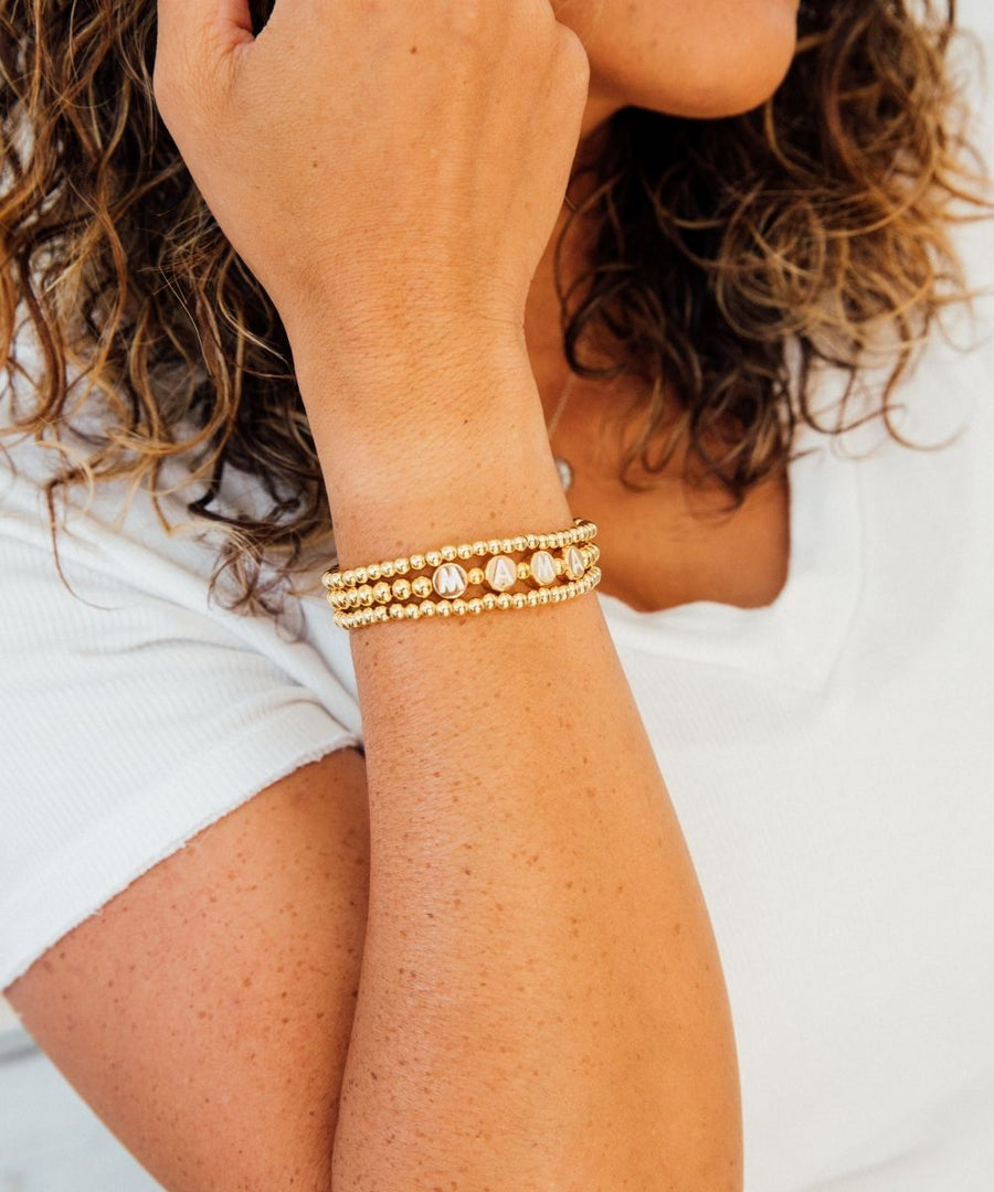 18K Gold Plated Set of 3 Mama Bracelets