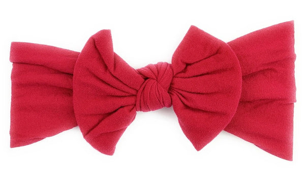 Nylon Bow Headband - Red
