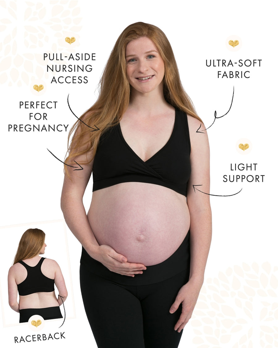 French Terry Racerback Nursing & Maternity Sleep Bra - Grey Heather
