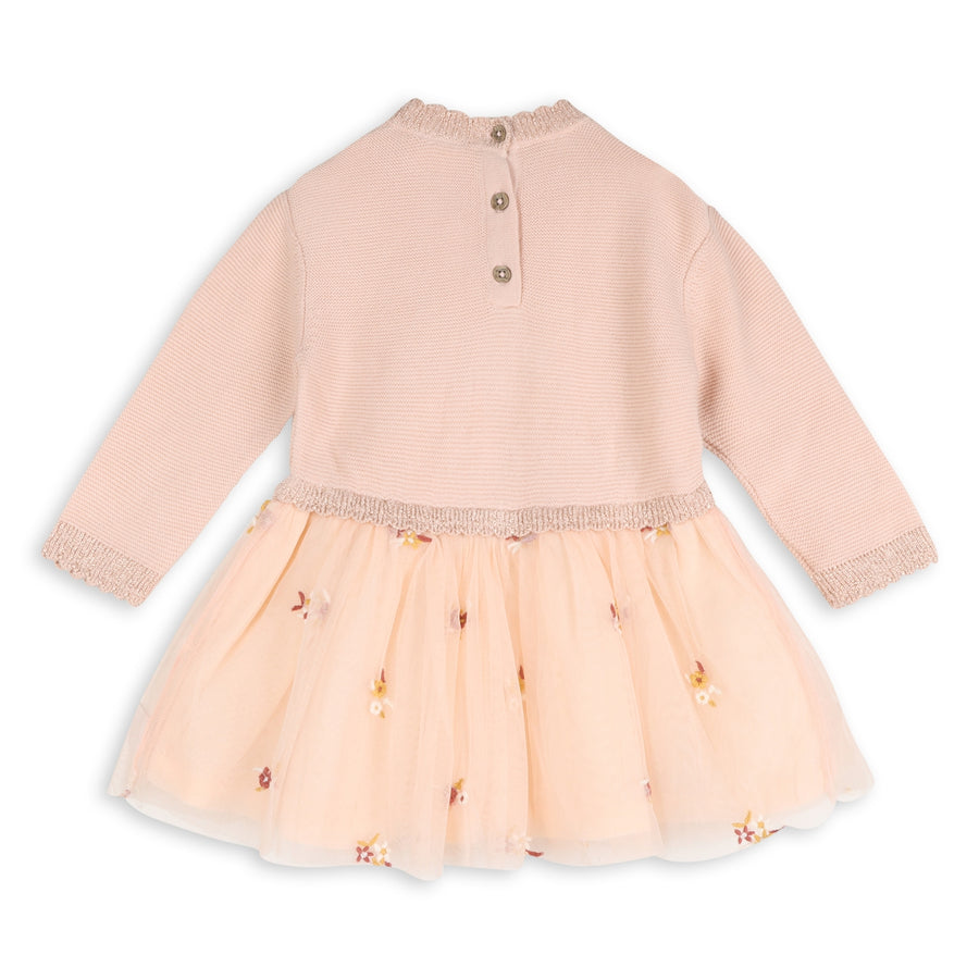 Embroidered Knit Baby Tutu Dress - Floral
