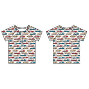 Short Sleeved Raglan Henley - Matchbox Cars