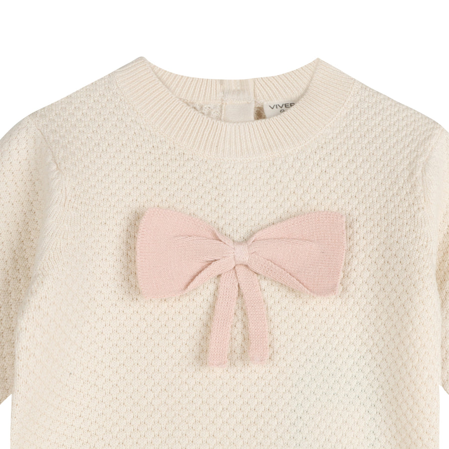 Ella Bow Knit Baby Pullover Sweater