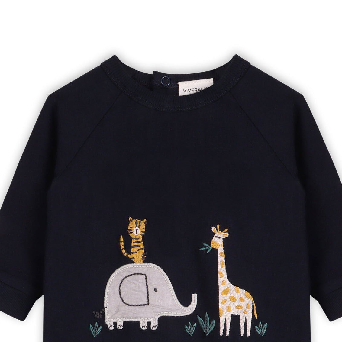 Animal Safari Embroidered Baby Jumpsuit