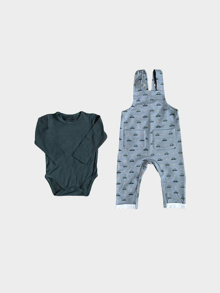 Baby Pocket Overalls Set - Retro Cars