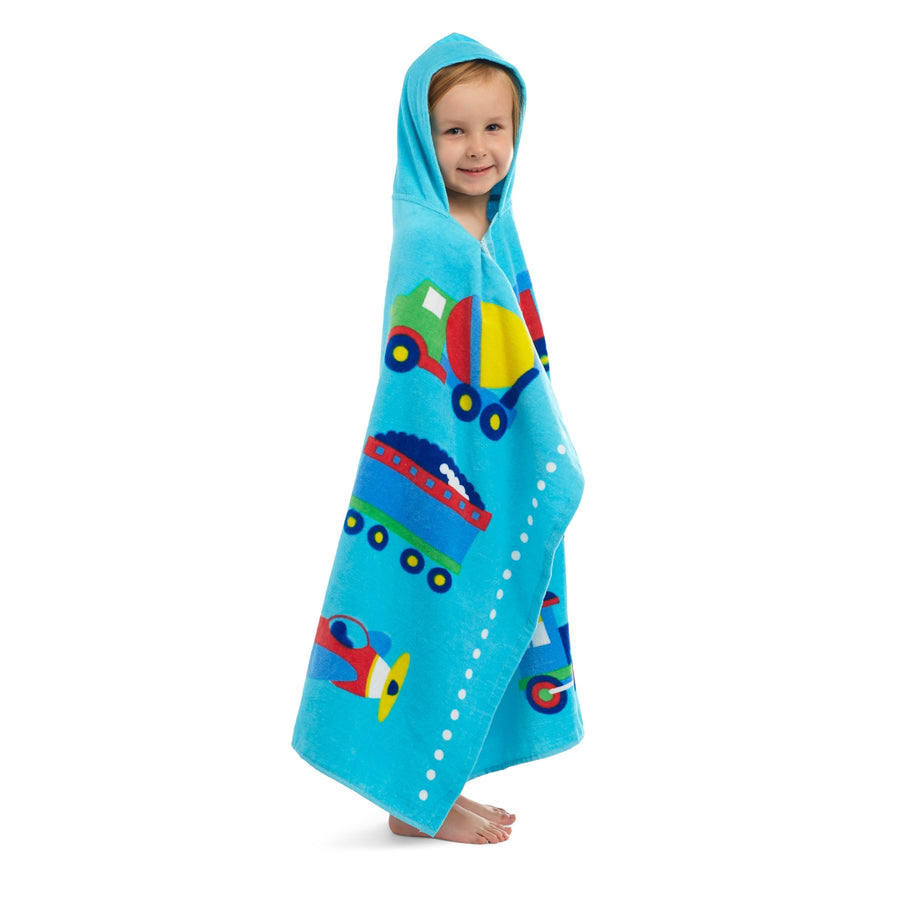 Trains, Planes, and Trucks Hooded Beach Towel