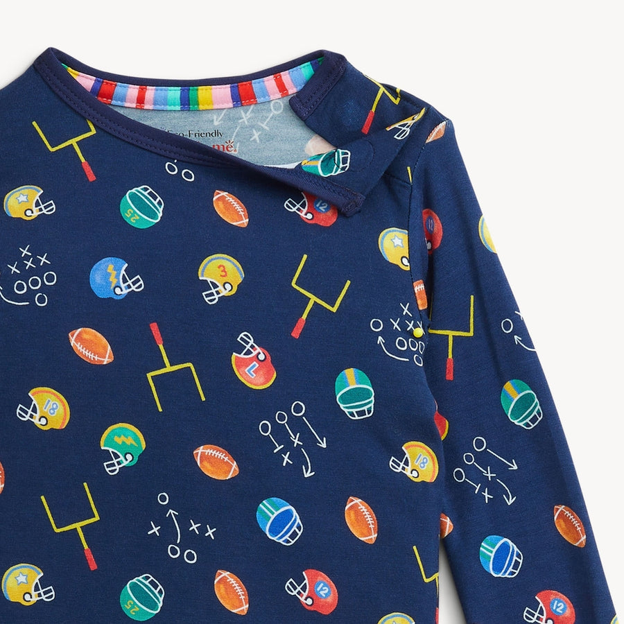Modal Magnetic Long Sleeve Toddler Pajamas - First Down Fun