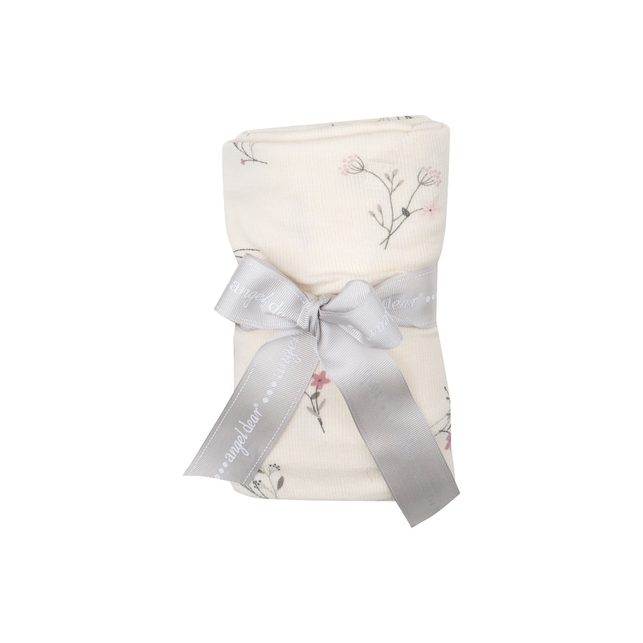 Bamboo Ribbed Swaddle Blanket - Wispy Floral