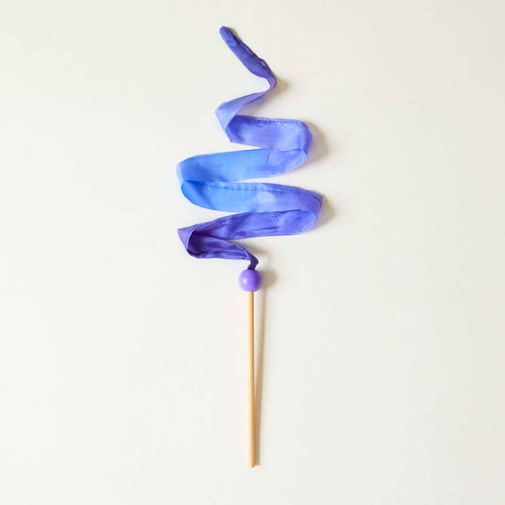 Mini Streamers - Silk & Wood Wand - Various Colors