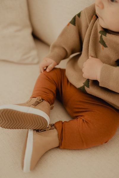 Baby Leather Boots - Tan
