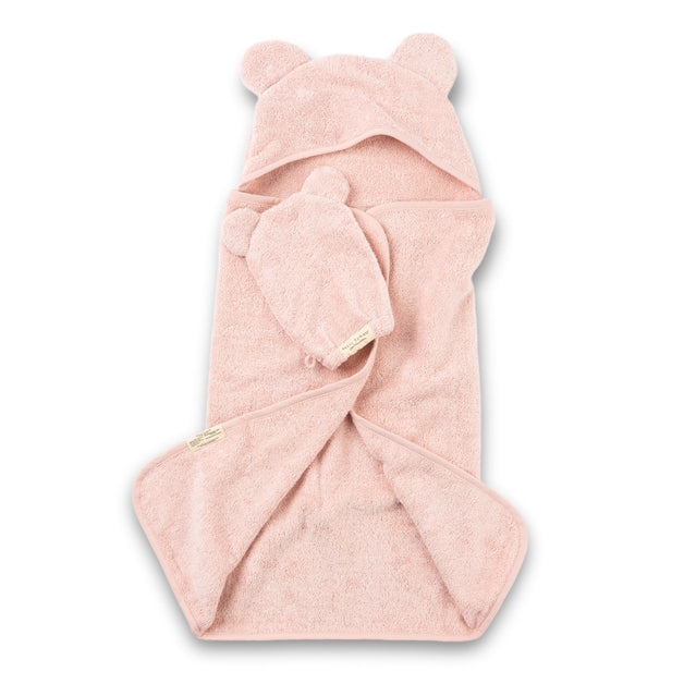 Hooded Towel + Wash Mitt Set - Blush