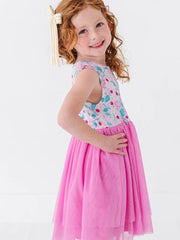 Bamboo + Tulle Dress -  Alma-Strawberry Summer