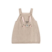 Bunny 3D Ears Applique Baby Knit Tunic Dress Set