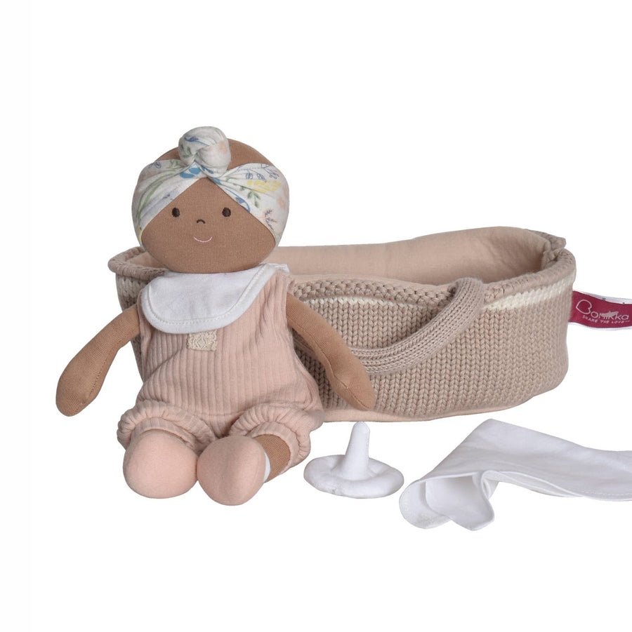 Organic Knit Carry Cot with Doll - Rheya