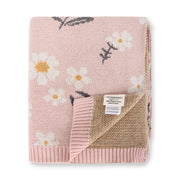 Organic Jacquard Sweater Knit Baby Blanket - Daisy Floral