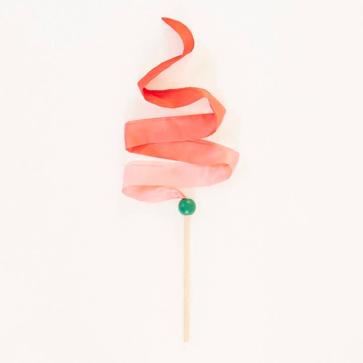 Mini Streamers - Silk & Wood Wand - Various Colors