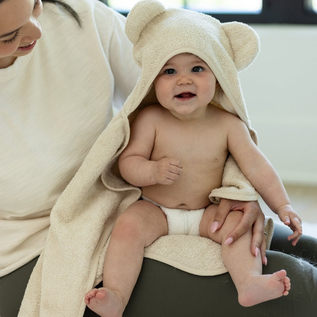 Hooded Towel + Wash Mitt Set - Linen