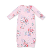 Kimono Gown and Knot Headband - Painterly Rose Bouquets