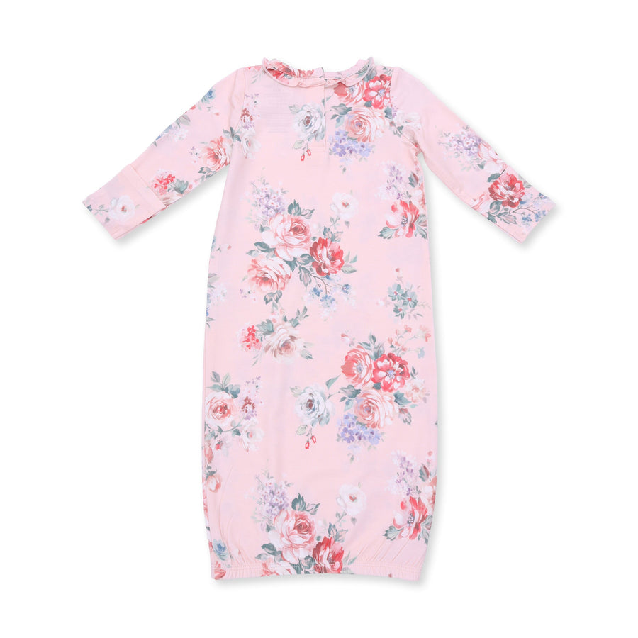 Kimono Gown and Knot Headband - Painterly Rose Bouquets