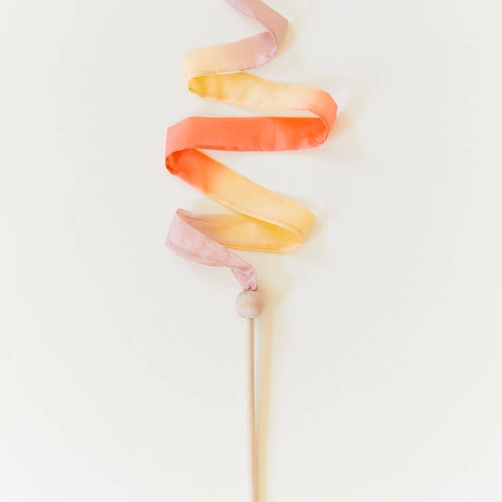 Mini Streamers - Silk & Wood Wand - Various Colors