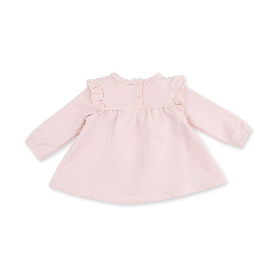 Long Sleeve Sweatshirt with Ruffles and Leggings - Veiled Pink Bows