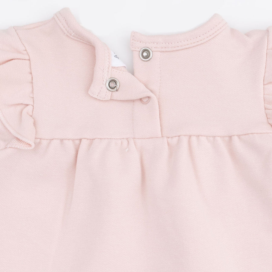 Long Sleeve Sweatshirt with Ruffles and Leggings - Veiled Pink Bows