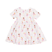 Short Sleeve Twirly Dress - Bow Ballerinas
