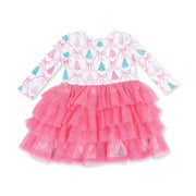 Twirly Long Sleeve Tutu Dress and Cartwheel Short - Bow Trellis Tree