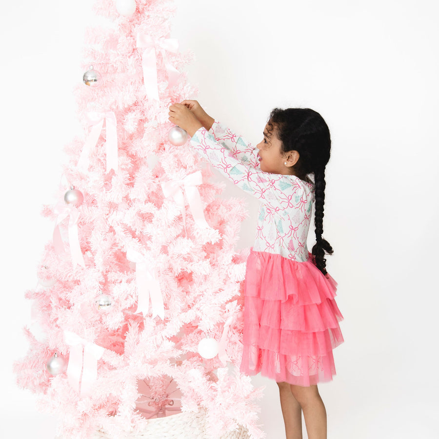 Twirly Long Sleeve Tutu Dress and Cartwheel Short - Bow Trellis Tree