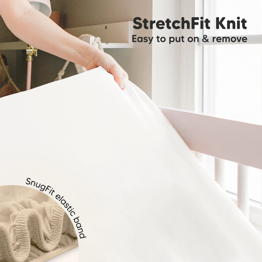 2 Pack Isla Fitted Crib Sheet - Khaki