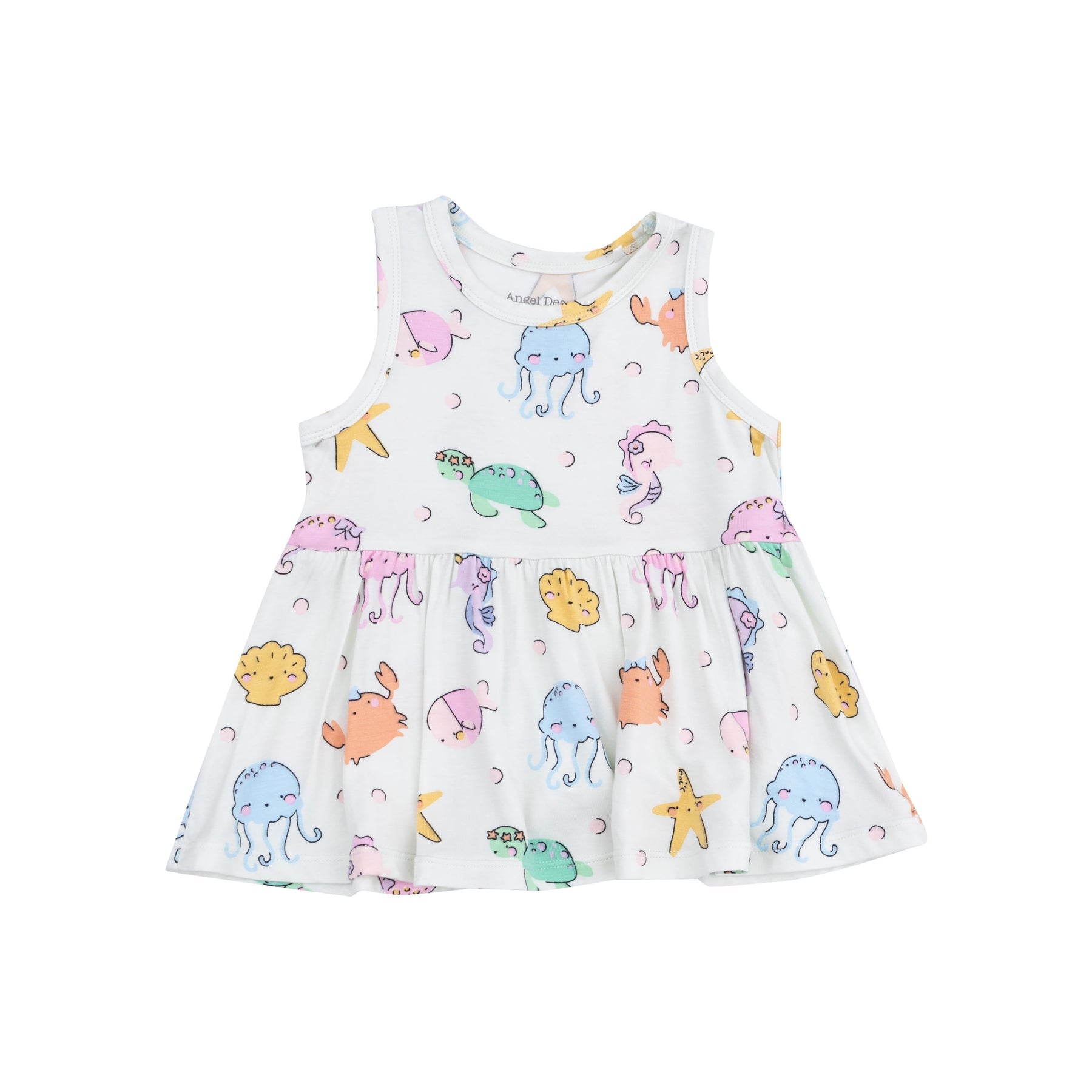 Peplum Tank and Bike Short - Cutie Sea Creatures