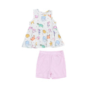 Peplum Tank and Bike Short - Cutie Sea Creatures