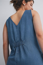 Sleeveless Maternity/Nursing Denim Jumpsuit