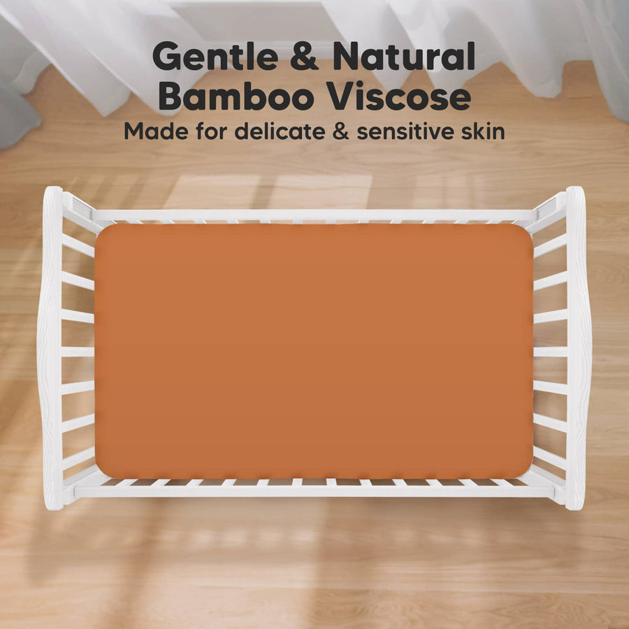 2 Pack Isla Fitted Crib Sheet - Rust