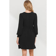 Long Sleeve Maternity Knit Skater Dress - Black