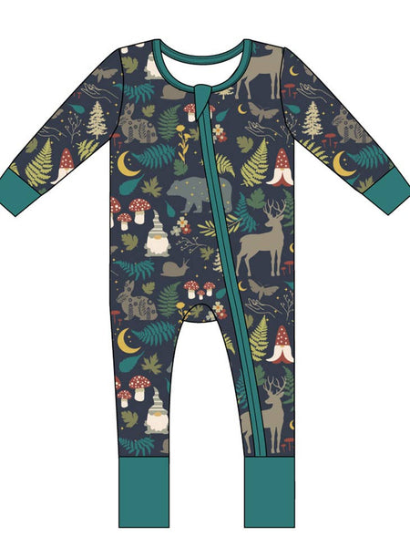 Bamboo Baby Convertible Romper - Night Forest